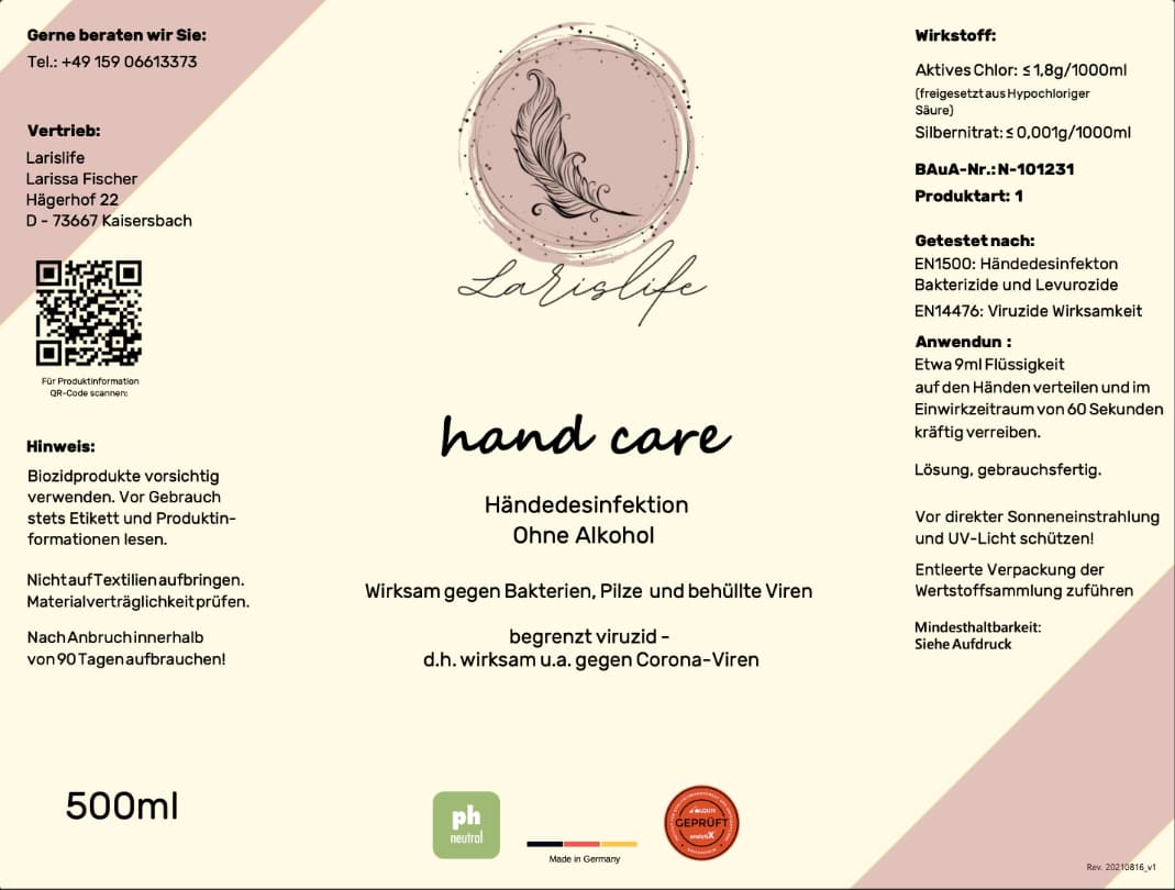 hand care 500 ml