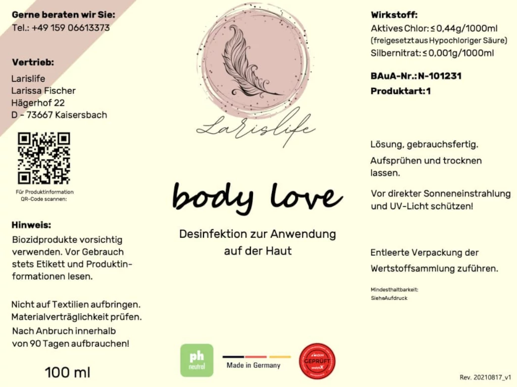 body love spray 100 ml