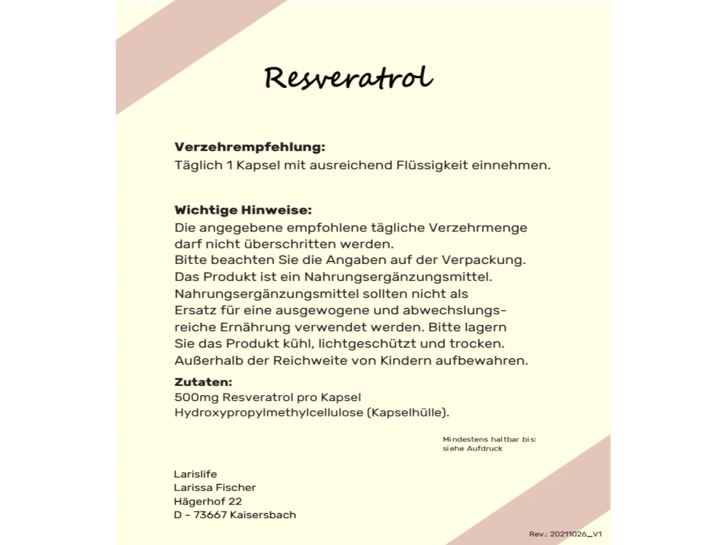 Resveratrol 60 Kapseln